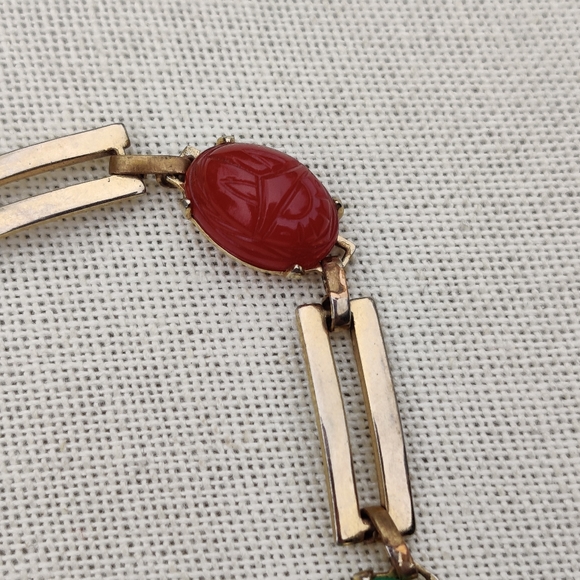 Antique stone scarab bracelet - Picture 5 of 7